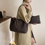 Women Fashion Retro Solid Color Large Capacity Tote Bag Two-Piece Bag Set - Image 7