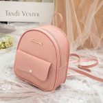 Women Fashion Casual Solid Color Litchi Pattern Mini Backpack - Image 6