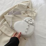 Wholesale Women Fashion Personalized Solid Color Rivet Love Shaped Shoulder Bag - Image 6