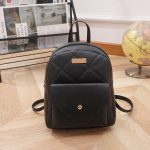 Women Fashion Simple Solid Color Embroidered Backpack - Image 2