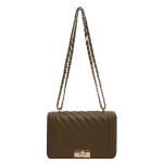 Women Casual Simple Solid Color Lock Buckle Chain Square Shoulder Bag - Image 7