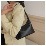 Women Fashion Simple Solid Color Baguette Shoulder Bag - Image 6
