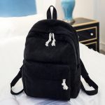 Women Fashion Solid Color Corduroy Large Capacity Backpack - Image 7