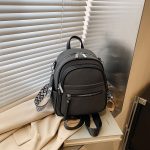 Women Pu Frosted Zipper Backpack - Image 6