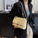 Wholesale Women Fashion Casual Solid Color Rhombus Chain Shoulder Bag - Image 7