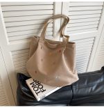 Wholesale Women Fashionable Solid Color Large Capacity Letter Embroidered Canvas Tote Bag - Image 7