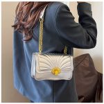 Fashion Scalloped Lock Embroidery Square Shoulder Bag - Image 8