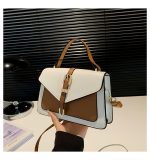 Wholesale Fashion Contrast Color Stitching Flip Square Shoulder Bag - Image 7