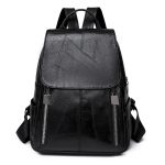 Wholesale Women Simple Large Capacity Fashion Retro Travel Schoolbag Pu Soft Leather Backpack - Image 7