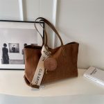 Women Casual Retro Large Capacity Flannel Tote Bag