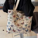 Wholesale Women Fashion Casual Large Capacity Floral Printed Canvas Tote Bag - Image 4