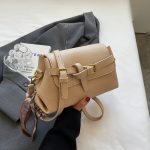 Women Fashion Retro Solid Color Litchi Pattern Small Square Shoulder Bag - Image 6