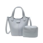 Wholesale Women Fashion Casual Solid Color Bucket HandBag Two-Piece Bag Set - Image 6