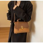 Women Fashion Retro Simple Splicing Suede Shoulder Bag - Image 6