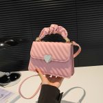 Women Casual Simple Solid Color Love Buckle Small Square Shoulder Bag - Image 7