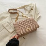 Women Simple Casual Solid Color Square Chain Shoulder Bag - Image 7
