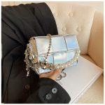 Women Fashion Solid Color Love Chain Small Square Shoulder Bag - Image 6