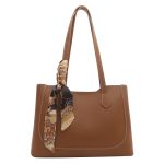 Women Fashion Casual Solid Color Large Capacity Ribbon Tote Bag - Image 7
