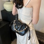 Women Fashion Elegant Solid Color Beaded Shoulder Bag - Image 6
