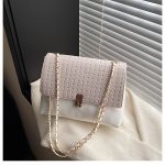 Women Fashion Solid Color Splicing Chain Shoulder Bag - Image 7