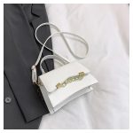 Women Fashion Retro Simple Solid Color Chain Small Square Shoulder Bag - Image 7