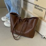 Women Casual Simple Solid Color Large Capacity Tote Bag - Image 7