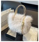 Wholesale Autumn And Winter Faux Fox Fur Fashionable Plush Handbag - Image 7