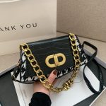 Women Fashion Splicing Stone Pattern Chain Shoulder Bag - Image 7