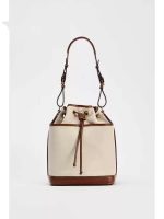 Wholesale Fashion Denim PU Stitching Bucket Bag - Image 7