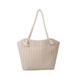 Fashionable Straw Woven Large Capacity Shoulder Tote Bag - Image 7