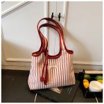 Women Stripe Casual Large Capacity Shoulder Bag - Image 7
