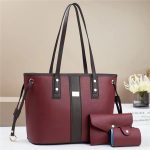 Wholesale Women Color Blocking Large Capacity Tote Bag Set - Image 6