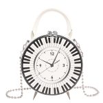 Wholesale Women Fashion Creative Clock Printed Chain Small Round Handbag - Image 7