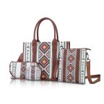 Wholesale Women Fashion Boho Canvas Large Capacity Tote Bag Four-Piece Bag Set - Image 2