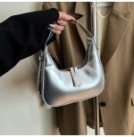 Wholesale Women Fashion Casual Solid Color Patent Leather Shoulder Bag - Image 7