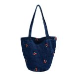 Wholesale Women Fashion Casual Embroidered Large Capacity Canvas Denim Shoulder Bag - Image 7