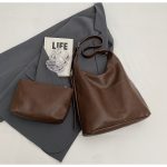 Wholesale Women Fashion Casual Solid Color Large Capacity Shoulder Bag Two-Piece Bag Set - Image 6