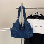 Wholesale Women Fashion Casual Large Capacity Denim Canvas Shoulder Bag - Image 7