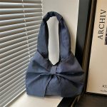 Wholesale Women Fashion Casual Denim Bowknot Shoulder Bag - Image 2