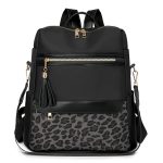 Lightweight Travel Multi-Use Leopard Schoolbag Large Capacity Casual Oxford Cloth Backpack - Image 7