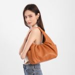 Women Fashion Casual Solid Color Soft Leather Cattle Cloud Folded Handbag - Image 7