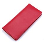 Genuine Leather Simple Women Fashion Solid Color Bifold Purse - Image 2