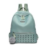 Wholesale Women Fashion Rivet Soft Wax Leather Backpack - Image 12