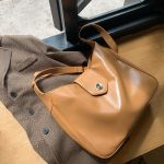 Wholesale Vintage Waxed Leather Design Women Autumn And Winter Shoulder Tote Bag - Image 7