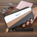 Patchwork Color Large Capacity Women Zipper Card Holder Clutch Purse - Image 7