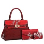 Women Fashion Snake Pattern Large Capacity Handbag Sets - Image 11