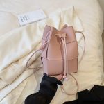 Wholesale Women Fashion Solid Color Woven Pu Bucket Shoulder Bag - Image 15
