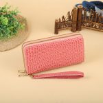 Women Fashion Simple Woven Zipper Long Purses - Image 16