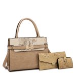 Women Fashion Snake Pattern Large Capacity Handbag Sets - Image 12