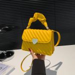 Women Casual Simple Solid Color Love Buckle Small Square Shoulder Bag - Image 16
